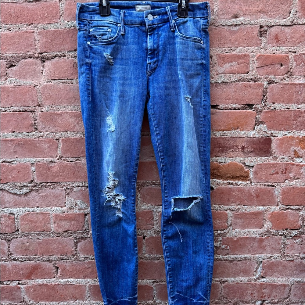 MOTHER Skinny Jeans in Classic Blue